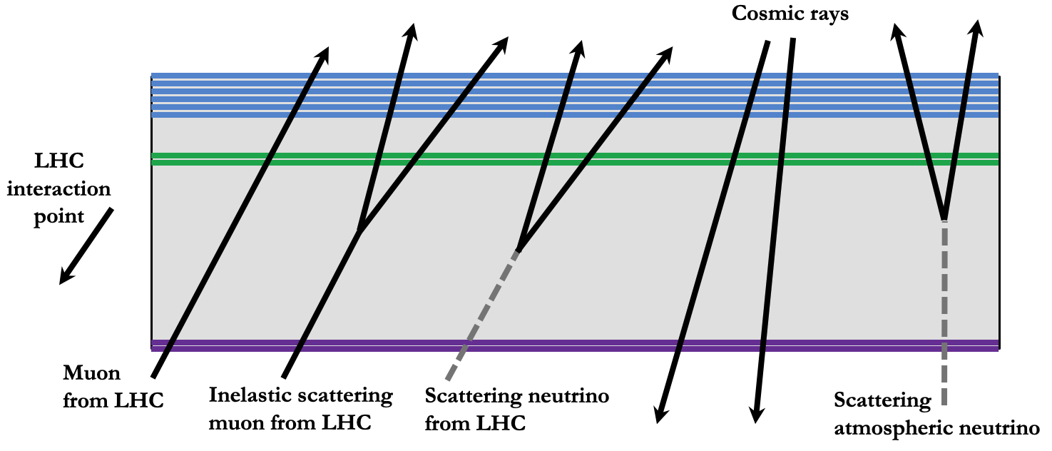 Main backgrounds in the MATHUSLA detector